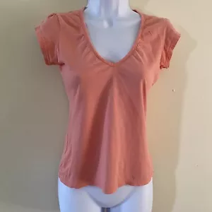 Original Arizona Jean Company Short Sleeve V Neck Salmon Blouse Size S Small - Picture 1 of 7