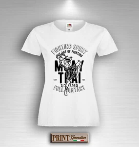 T-Shirt combattimento muay thai muscoli allenamento ring estate slim uomo donna - Picture 1 of 6