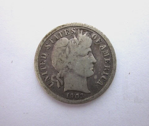 1903-O BARBER DIME NEW ORLEANS 10C SILVER VG+ NICE SEMI KEY COLLECTOR COIN Cover