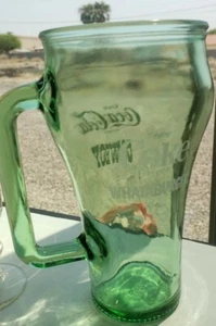 Collectible Green Coke Coca Cola Whataburger Cowboy Glass with Handle 16 oz - Picture 1 of 4