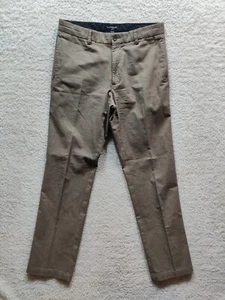 Banana Republic Gavin Men's Relaxed Fit Straight Brown Pleated pant Size 33x34 - Picture 1 of 10