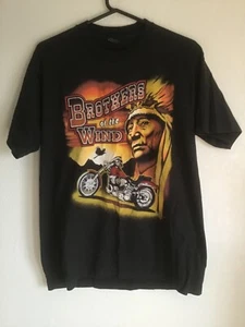 Vintage 90s Indian Motorcycles Biker Single Stitch,USA Made T Shirt Size L Black - Picture 1 of 3