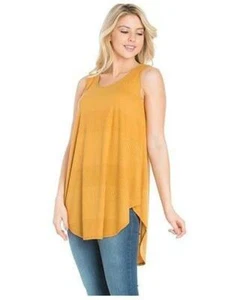 Top de punto City Chic sin mangas en mostaza - Imagen 1 de 2