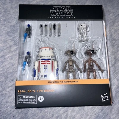 Juego de 4 figuras de acción Star Wars The Black Series R5-D4, BD-72 y Pit Droids 6" Foto 1 de 4