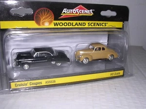 WOODLAND SCENICS #AS5536   Cruisin Couples - 2 Coupes w/Drivers H.O. 1/87 - Picture 1 of 1