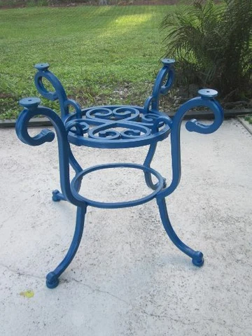 Salterini Style Metal Vintage End Table Blue No Glass Top Cover