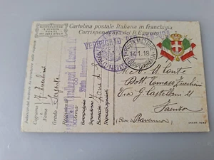 FRANCHIGIA MILITARE REGIO ESERCITO 17° REGG. CAVALLEGGERI CASERTA  FAENZA   WW1 - Picture 1 of 2