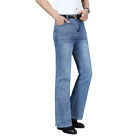 Men Bell Bottom Flared Jeans Slim Denim Pants Retro 60s 70s Bootcut Trousers