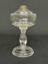 Rare Antique c.1880-1900 Hobbs Clear Glass Hand Lamp No.1 Kerosene Oil Lamp Base