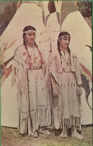 Postal nativa americana vintage doncellas indias occidentales - Imagen 1 de 4