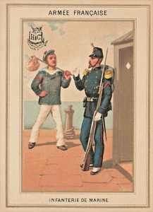 Scheda Armée Française Infanterie DE Marine marca H&C 1870 3,5 x 4,25" - Foto 1 di 2