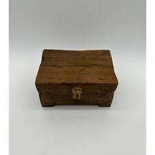 Vintage Wood Music Box Jewelry Stash Trinket Vanity Storage Distressed Rustic