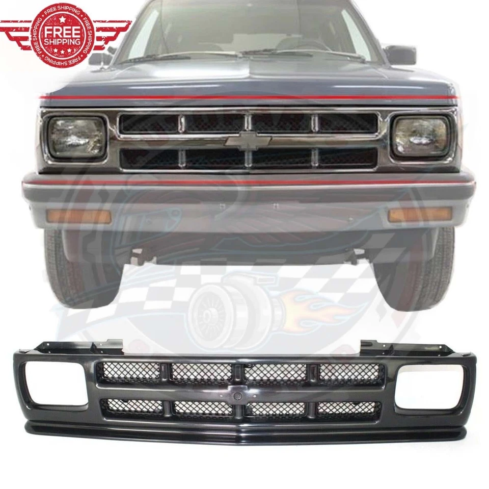 New Front Grille Black 1991-1993 Chevrolet S10 Pickup 1991-1994 S10 Blazer Foto 1 de 1