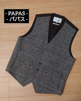 Papas Harris Check Tweed Vest Size L Made in Japan - Image 1 of 4