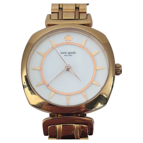 Orologio Kate Spade Metro Donna 34mm Ciao Sole Oro Rosa Cinturino SS Batteria Nuova