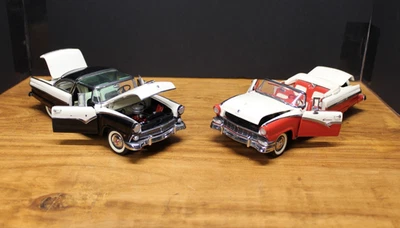 danbury mint cars 1/24 scale 1955 Ford Fairlane Crown Vic and 1956 Sunliner conv - Image 1 of 4
