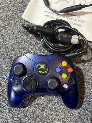 Original Xbox Controller S Wired Translucent Blue OEM Microsoft X09-64241-01 OEM - Image 1 of 3
