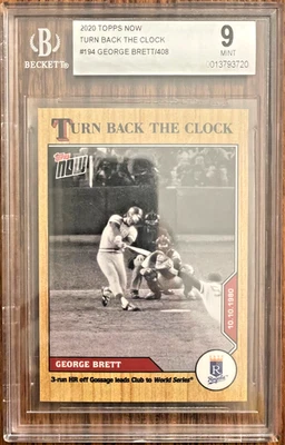 2020 Topps Now Turn Back Clock BGS 9 #194 George Brett Kansas City Royals/408 - Image 1 of 4
