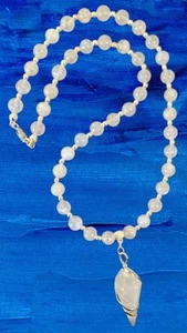 Mondstein Halskette💍Damen Perlenkette Edelstein Sterlingsilber Chakra Schmuck - Bild 1 von 7