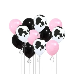 Paquete de 24 globos estampados de vaca 12" granja fiesta corral tema país rosa - Imagen 1 de 1