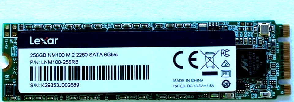 256GB  Lexar  NM100   m.2 2280  Internal 6Gb/s SSD Drive LNM100-256RB - Image 1 of 1