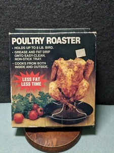 Poultry Roaster Grease & Fat Drip Holds Up To 8 Lb. Assemble Easily 3Pc. - Picture 1 of 8