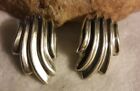 Vintage Fine Modernist Sterling Silver Bear Claw Abstract Earrings