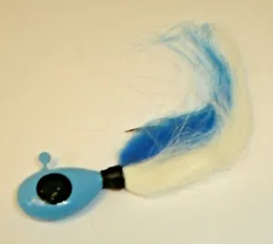 10 Pack Custom Made Blue / White Walleye Hair River Jigs 3/8 oz Made In U.S.A. M - Picture 1 of 5