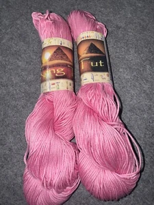 2 Skeins Knitting Fever King Tut Cotton Yarn PINK 5040 Estate - Picture 1 of 4