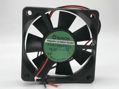 SUNON KDE1206PHV3 12V 0.7W 6CM 6015 60mm 2-wire silent maglev fan - Image 1 of 3