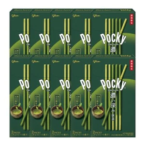 Free Express Glico Pocky Deep Matcha 2pcs x10 Packs Japan Green Tea Snack New - Picture 1 of 4