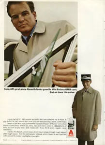 AFL receiver Lance Alworth for Botany GMR Raincoat ad 1967 NY - Picture 1 of 1