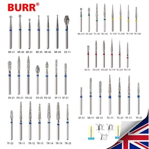 50pcs Dental Diamond Burs For High Speed Turbine Friction Grip 50Pcs/10Box UK - Bild 1 von 129