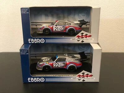 SET DI RARISSIME 1/43 EBBRO PORSCHE 911 RSR TURBO LE MAN 1974 #21 & #22 - Immagine 1 di 4