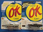 (2) Johnny Lightning OK Voitures d'Occasion 1963 FORD GALAXIE 500 Champagne + Lot Bourgogne