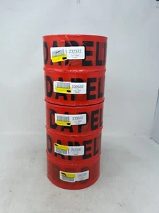 5 Pk Cinta Adhesiva Shurtape Roja Peligro Advertencia Inglés/Español 3" x 1000' 232532 - Imagen 1 de 5