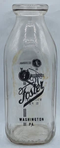 Vintage Foster Milk Jug Quart Washington, PA - Picture 1 of 5