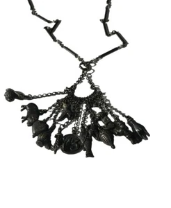 Victorian German Luck Chatelaine with 13 Charms ^ - Picture 1 of 11