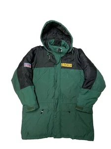 Vintage Green Bay Packers Jacket Mens Large Strater NFL Pro Line Parka Insulated - Picture 1 of 5