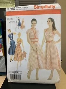 Simplicity Pattern 3780 Retro 1950's HALTER DRESS JACKET SZ 6-14 UNCUT - Picture 1 of 2