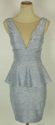 Hailey Logan $90 Ice Blue Sleeveless Prom Formal Gown Short Dress size xS NEW - Image 1 of 4