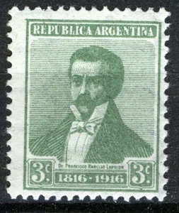 Argentina 1916, 3c Francisco Narciso de Laprida, P12,5x13,5 MNH, Mi 189y - Picture 1 of 2
