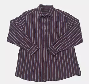 Jhane Barnes Mens XXL Shirt Silk Blend Maroon Embroidered Geometric Long Sleeve - Picture 1 of 6