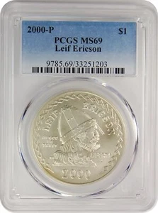 2000-P PCGS MS69 Leif Ericson Commemorative Dollar (Faded Label) - Picture 1 of 1