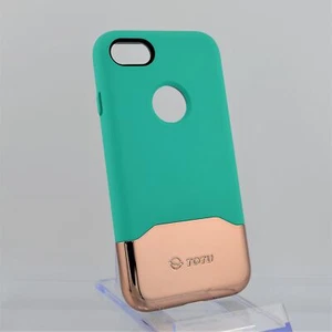 iPhone 7 Slim Rugged Cell Phone Case Teal & Rose Gold NEW - Picture 1 of 5