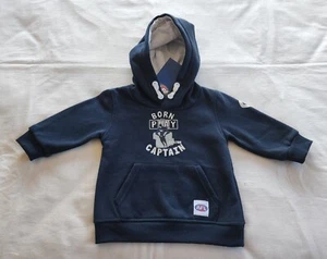 Carlton Blues AFL Boys Navy Blue Mascot Print Fleece Hoodie Jumper Size 1 New - Picture 1 of 3