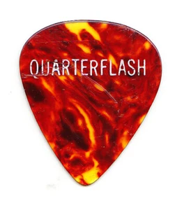 Vintage Quarterflash Marv Ross Brown Faux Tortoise Guitar Pick - 1979 Tour - Picture 1 of 1