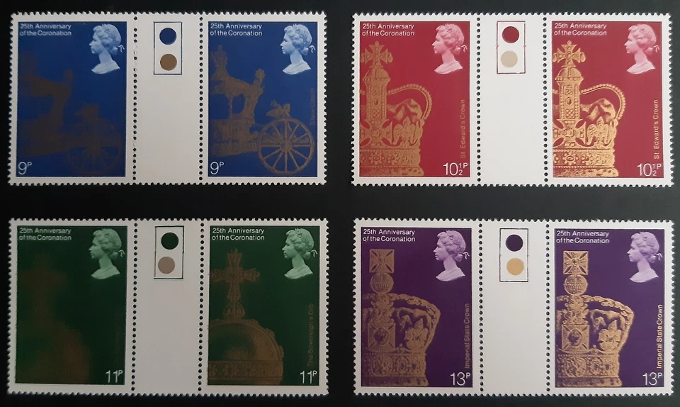 GB QEII 1978 SG1059-62 coronation anniversary, traffic lights gutter pairs, MNH - Image 1 of 1