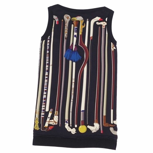 HERMÈS Abito Hermes Runway senza maniche maglia seta switch top cashmere per usato0