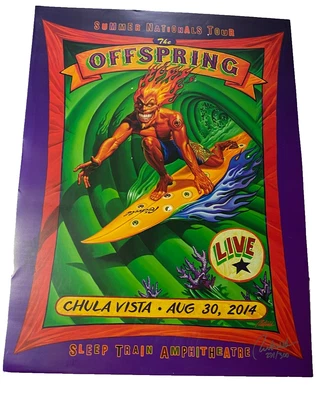 The Offspring SUMMER NATIONALS TOUR CHULA VISTA 2014 POSTER  LITHOGRAPH  NEW  - Image 1 of 4